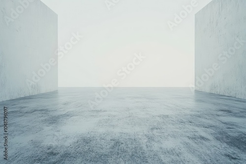 Minimalist Empty Space with Smooth Concrete Floor