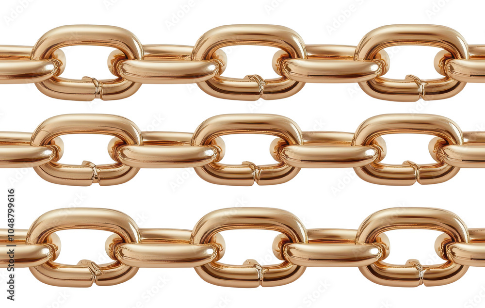 Golden metal chain links on black isolate background Golden metal chain links on black isolate background