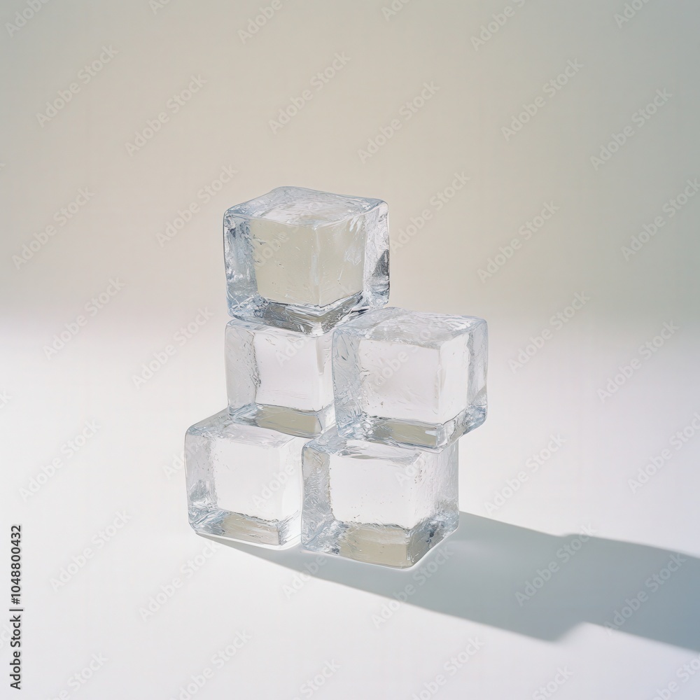 Stacked ice cubes on a plain background Stacked ice cubes on a plain background