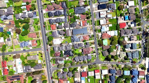 Wallpaper Mural Panoramic aerial drone view of Northern Melbourne Suburbs with Houses roads and parks in Melbourne Victoria Australia Torontodigital.ca
