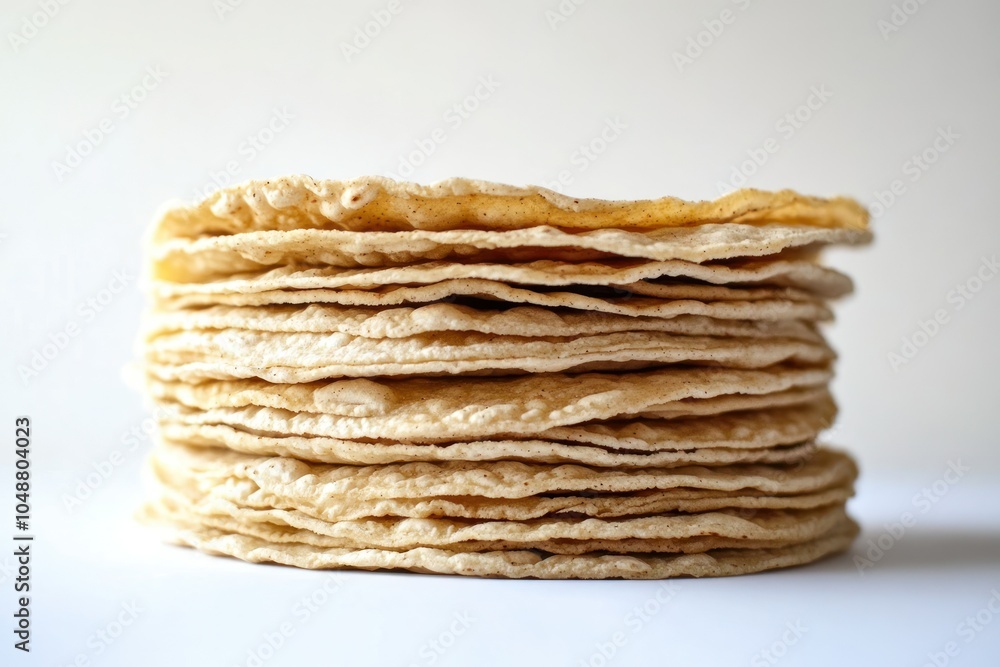 Stack of Crispy Tortilla Chips on White Background Stack of Crispy Tortilla Chips on White Background