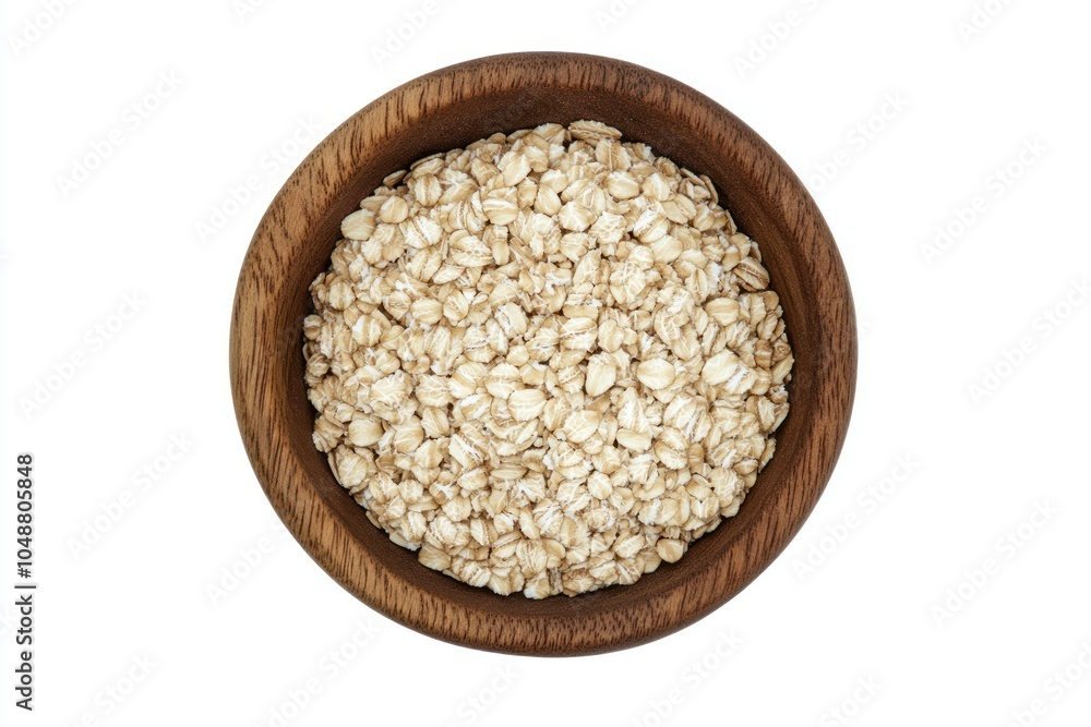 Raw Oats in Wooden Bowl for Healthy Cooking Raw Oats in Wooden Bowl for Healthy Cooking
