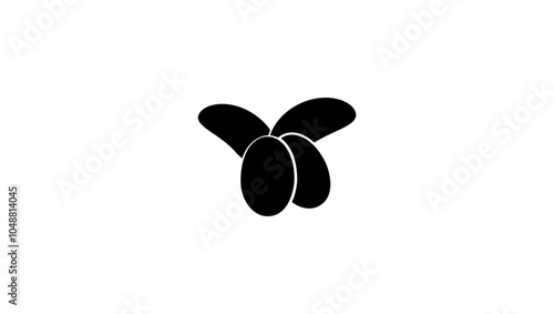 shea butter tree , black isolated silhouette