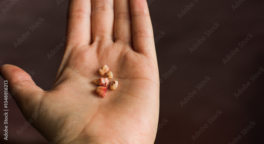 Wisdom teeth, 8th tooth with caries. Concept of dentistry and healthy teeth and oral cavity Wisdom teeth, 8th tooth with caries. Concept of dentistry and healthy teeth and oral cavity