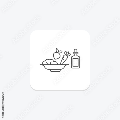 Drink Temperature thinline icon , vector, pixel perfect, illustrator file