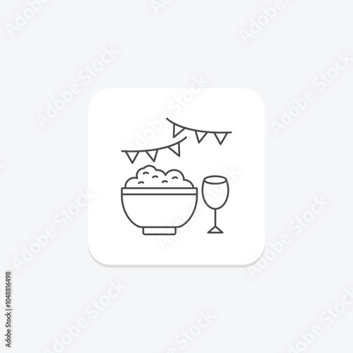 Food Tradition thinline icon , vector, pixel perfect, illustrator file