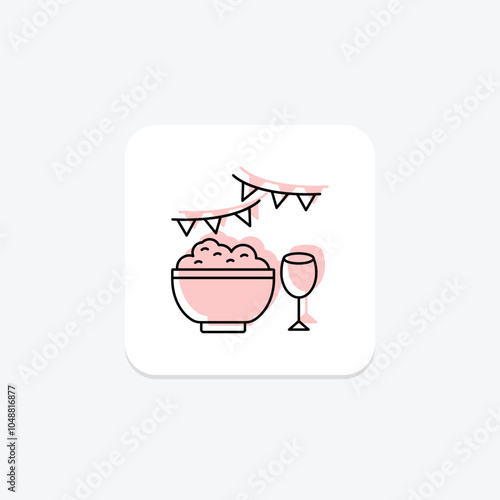 Food Tradition color shadow thinline icon , vector, pixel perfect, illustrator file