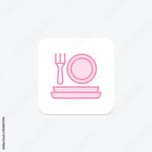 Food Plate duotone line icon , vector, pixel perfect, illustrator file
