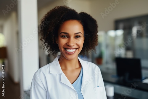 Portrait of a smiling female African American medical physician