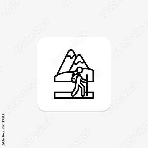 Travel Hill Station icon, hill, station, vacation, nature line icon, editable vector icon, pixel perfect, illustrator ai file
