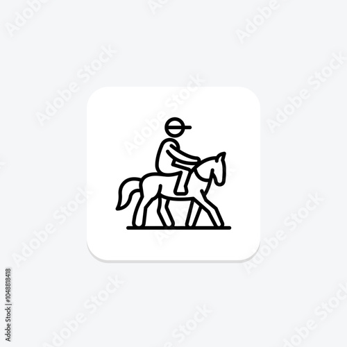 Horse Riding icon, riding, sport, outdoor, activity line icon, editable vector icon, pixel perfect, illustrator ai file