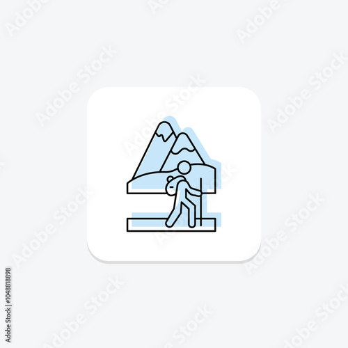 Travel Hill Station icon, hill, station, vacation, nature color shadow thinline icon, editable vector icon, pixel perfect, illustrator ai file