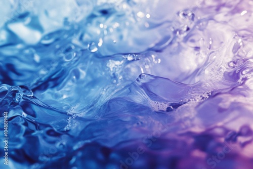 Abstract scene illustrating stress management, with fluid shapes and soft gradients of blue and purple, representing mindfulness and inner peace, comforting and soothing 
