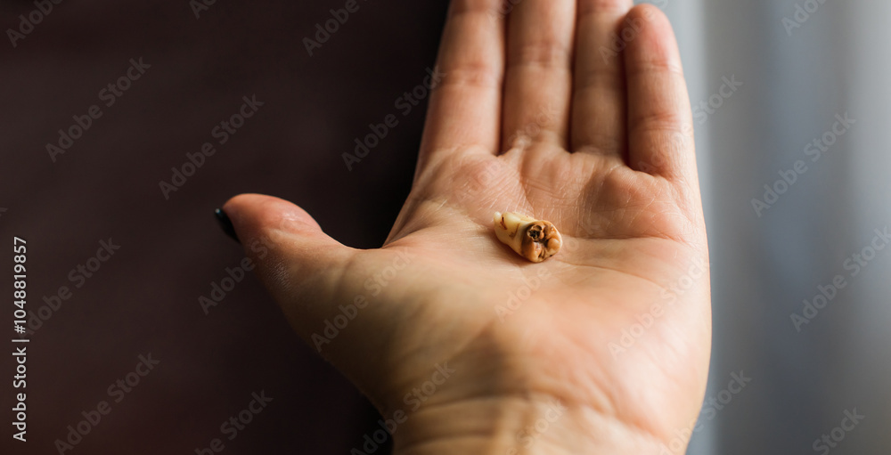 Wisdom teeth, 8th tooth with caries. Concept of dentistry and healthy teeth and oral cavity Wisdom teeth, 8th tooth with caries. Concept of dentistry and healthy teeth and oral cavity