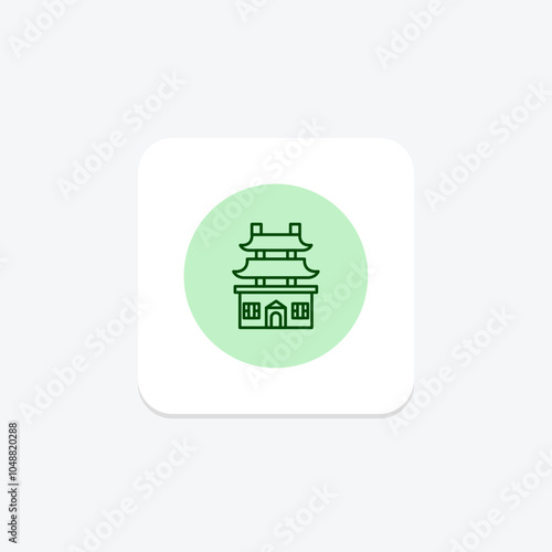 Monasteries icon, spiritual, religious, travel, nature pentaglow , editable vector icon, pixel perfect, illustrator ai file