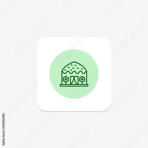 Trekker Hut icon, hut, shelter, nature, mountain pentaglow , editable vector icon, pixel perfect, illustrator ai file