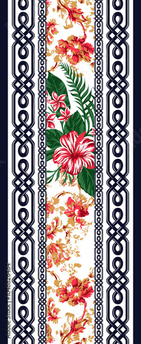 Obraz na płótnie seamless beautiful wallpaper cards border design floral leaf vintage ornament Victorian geometric ethnic print paisley w salonie