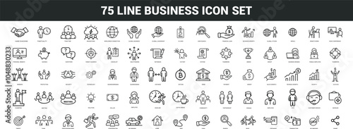 Professional Outline Icons for Business, Management, Finance, and Teamwork, Business People, Human Resources, and Office Management Icons Collection - High-Quality Outline Vector Illustrations.