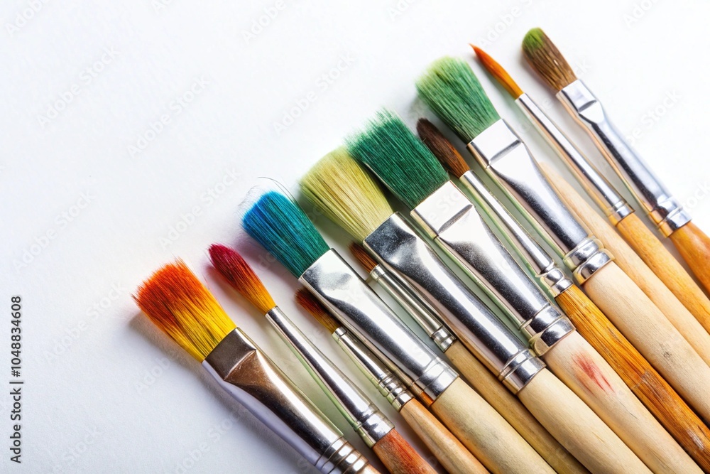 Fototapeta premium artist brushes on a white background