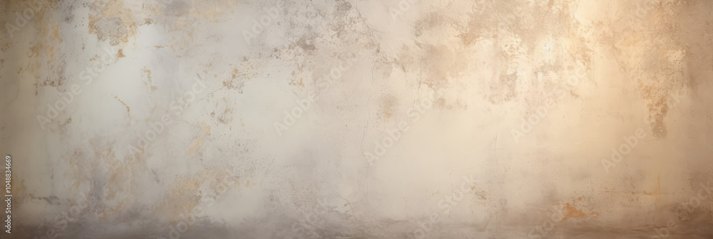 Fototapeta premium Distressed cement backdrop, chalky finish, soft beige and ivory tones.
