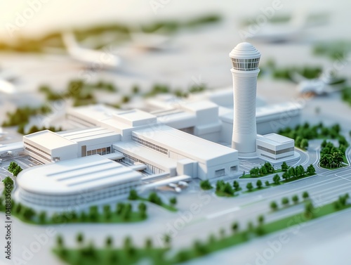 An airport expansion project with workers from both the public and private sectors