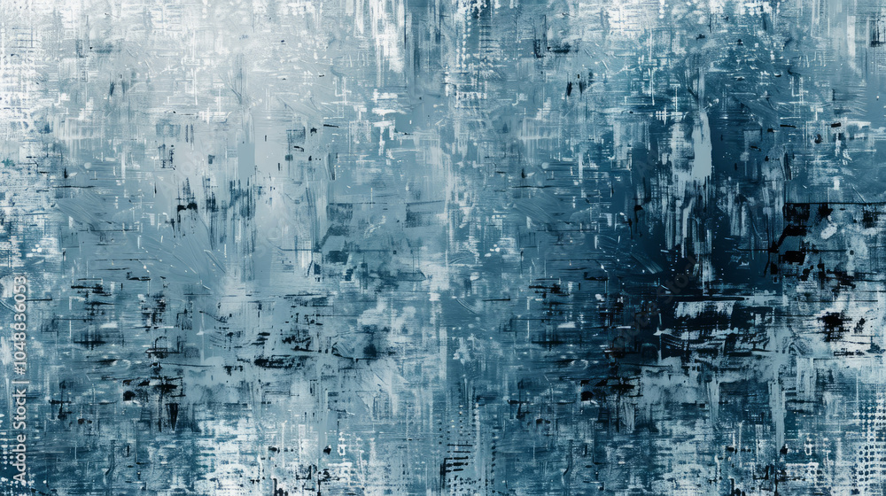 Obraz premium Seamless background of digital noise and glitch textures in grays and blues