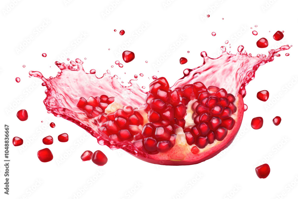 Falling pomegranate seeds on transparent background Falling pomegranate seeds on transparent background