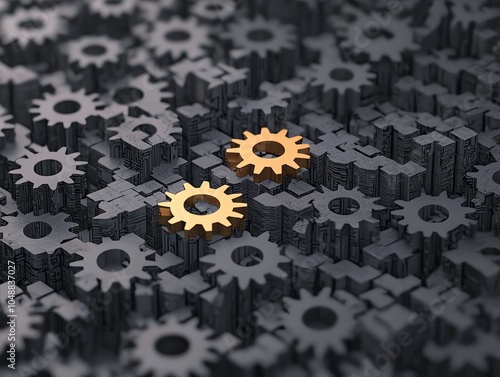 Intricate gears labeled Tax and Tariff turning within the Great Wall of China, Chinas trade mechanisms, economic regulation and enforcement concept