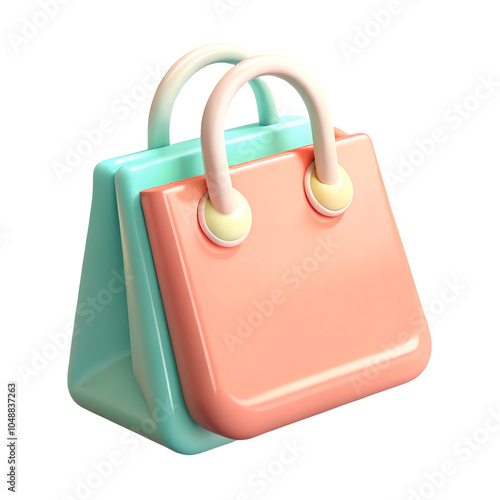 Shopping bag icon, isolated on a white background photo