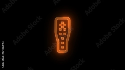 Dmc stroke icon glowing neon animation, Symbol icon animated photo