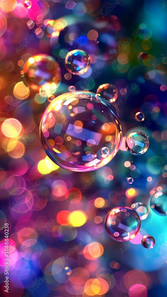 Soap bubbles floating through shimmering bokeh Soap bubbles floating through shimmering bokeh