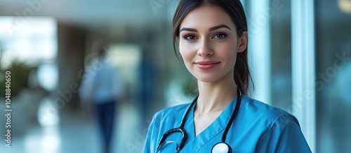 Attractive young nurse in a...