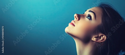 attractive young woman gazi...