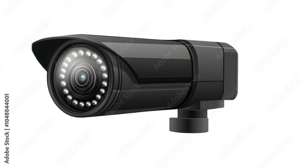 Surveillance camera on transparent background, isolated on white background Surveillance camera on transparent background, isolated on white background