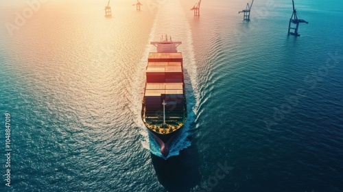 Sustainable logistics networks powered by green energy, reducing carbon footprint in shipping.