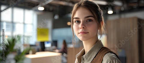 Portrait of a young white w...