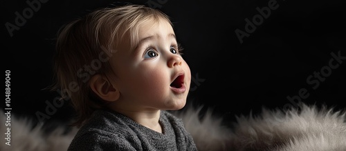 Adorable child gazing aside...