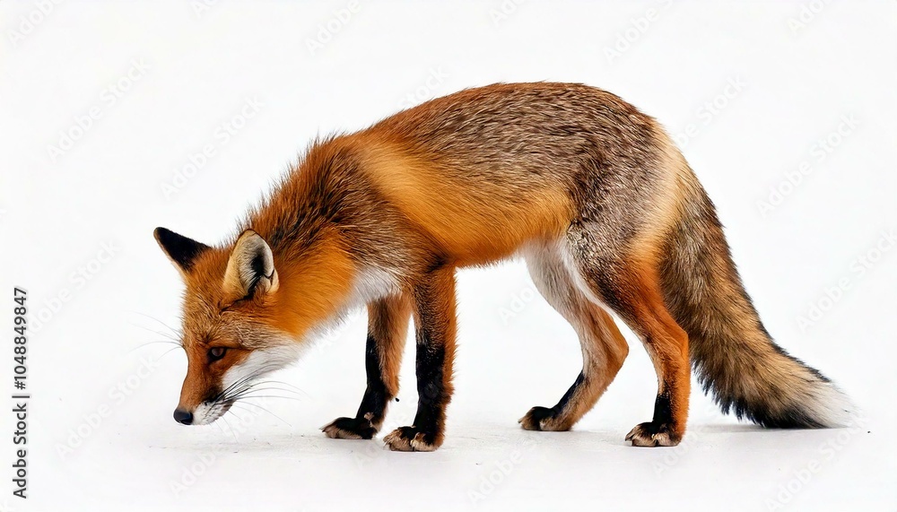 Fototapeta premium red fox vulpes isolated on white