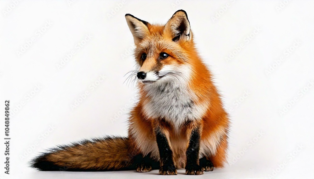 Fototapeta premium red fox vulpes isolated on white