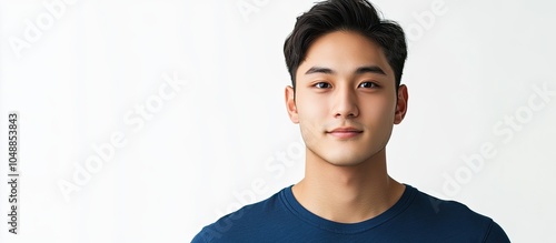 Young Asian man wearing a p...