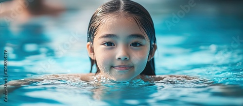 Young Asian girl practicing...