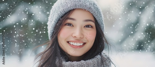 Snowy winter portrait of a ...