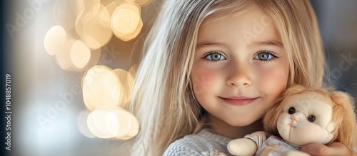 Adorable young girl with bl...