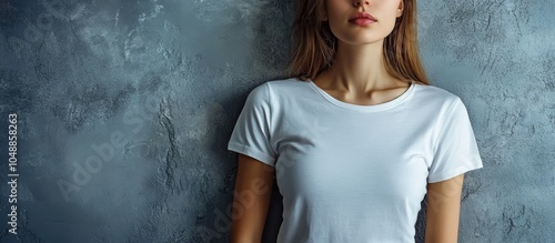 Young girl in a plain white...