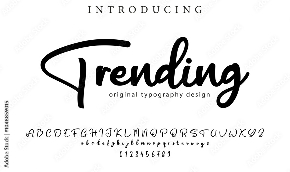 Trending Font Stylish brush painted an uppercase vector letters, alphabet, typeface Trending Font Stylish brush painted an uppercase vector letters, alphabet, typeface
