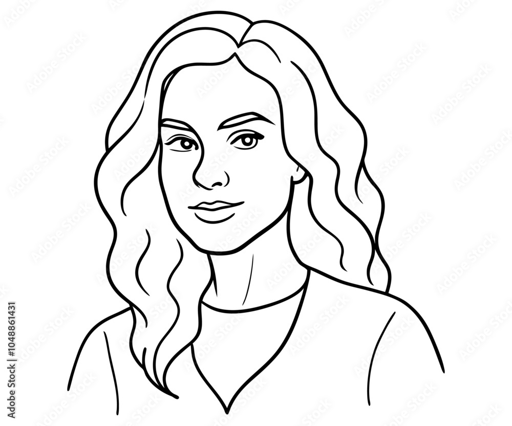 women with loose hair illustration line art clipart women with loose hair illustration line art clipart