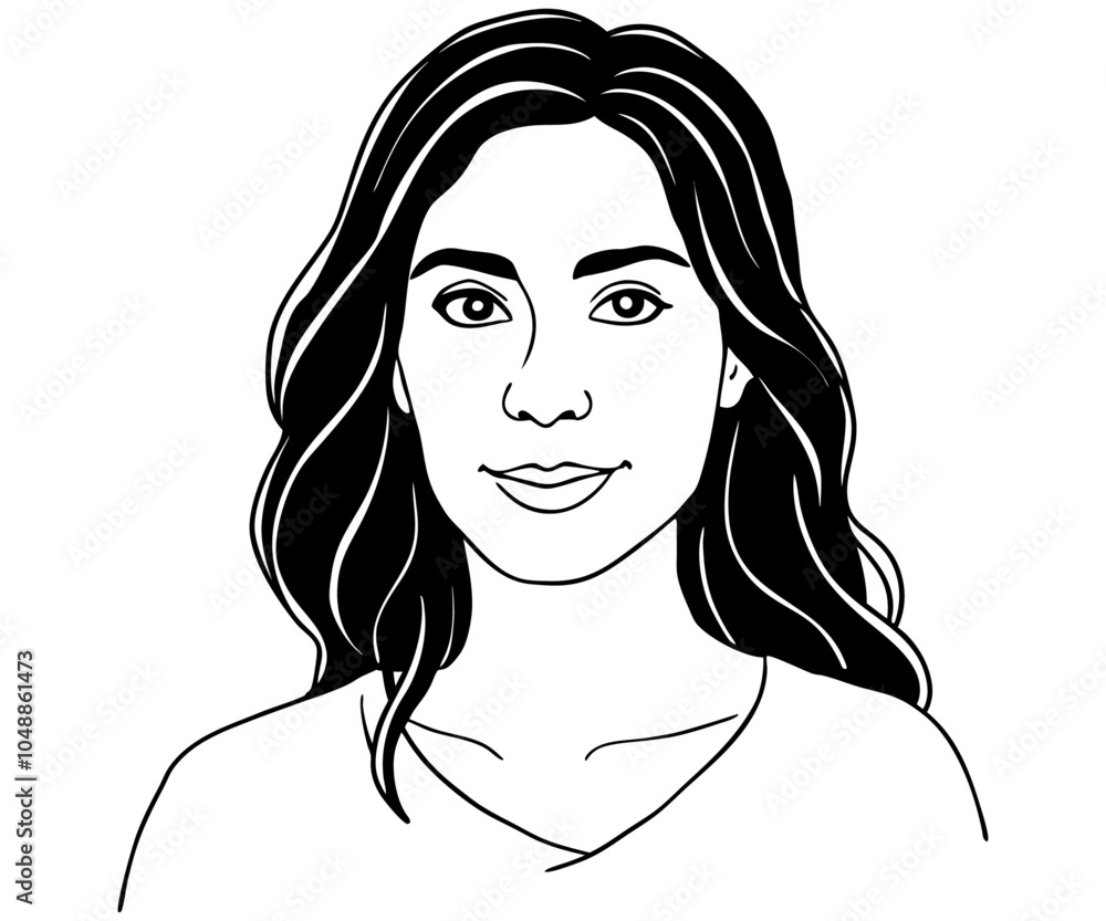 women with loose hair illustration line art clipart women with loose hair illustration line art clipart