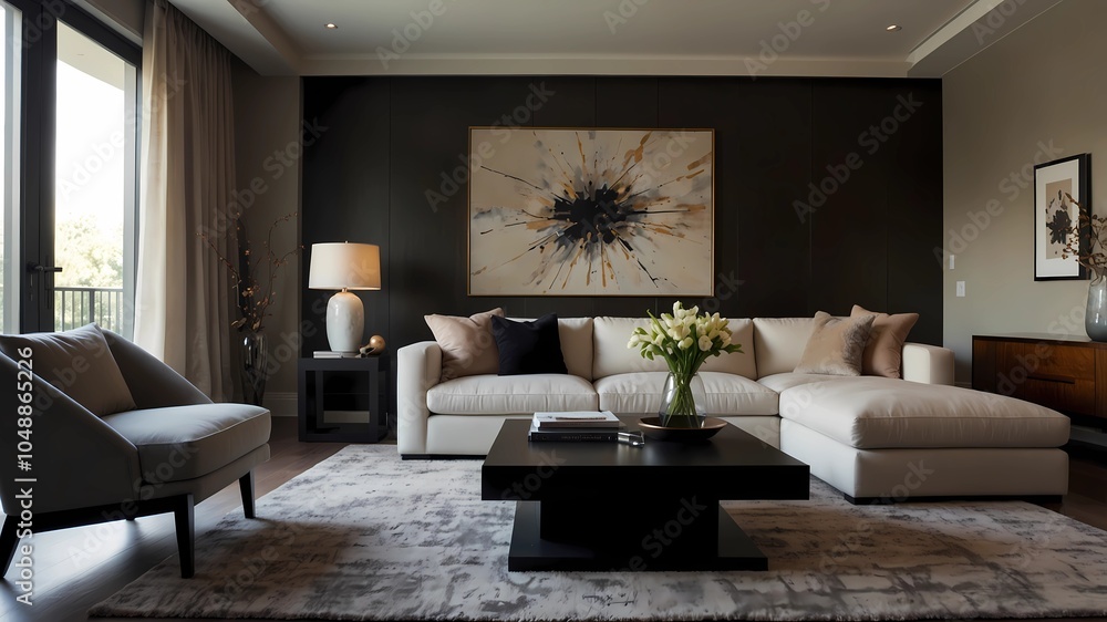 Fototapeta premium contemporary stylish living room design