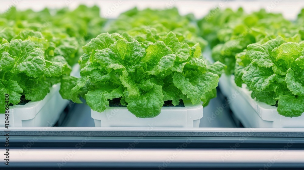 Close-Up of Green Lettuce in Hydroponic Farm Close-Up of Green Lettuce in Hydroponic Farm