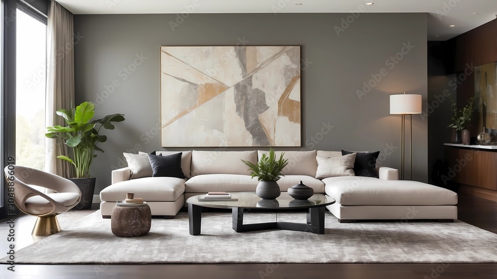 Fototapeta premium contemporary stylish living room design